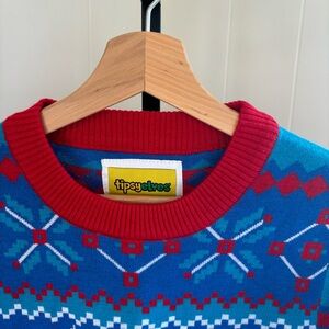 NWT Tipsy Elves Natural Natty Light College Beer Ugly Christmas Sweater Mens Med